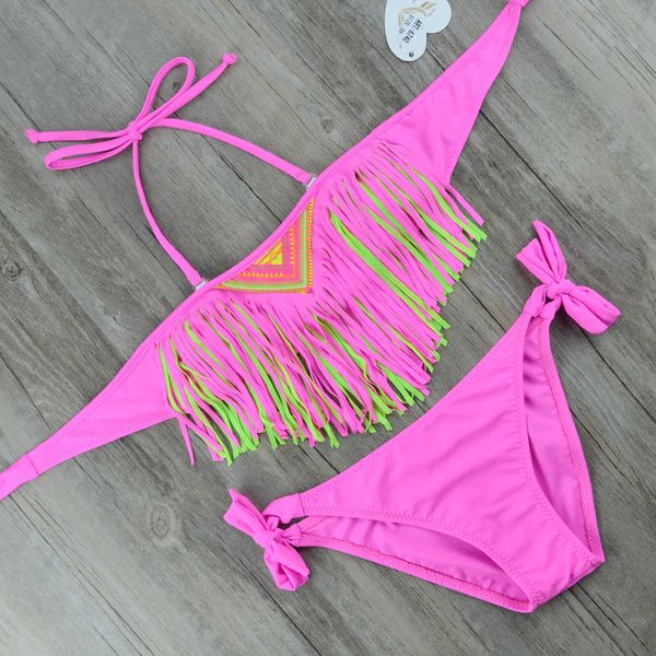 Costume intero con nappa per ragazze con fascia imbottita Costume da bagno per bambini Costume da bagno a due pezzi per bambini 8-16 anni Costumi da bagno Rosa per adolescenti