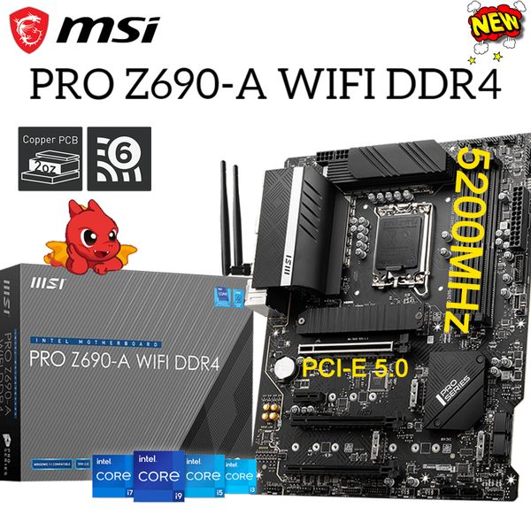 MSI PRO Z690-A WIFI DDR4 PRINCIPAL DE 128 GB 6400MHZ LGA 1700 suporta 12ª geração Intel Core CPU RGB PCI-E 5.0 Gaming MotherBoard Novo