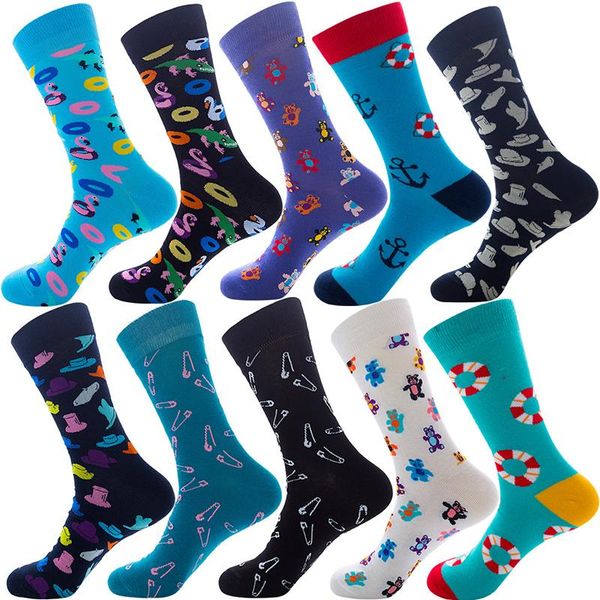 Herrensocken, Grafik, Baumwolle, Cartoon, Pizzahut, Ballonfarbe, Seil, fröhlich, lustig, Socken, Damengeschenk, Flut, geometrisch, Neuheit