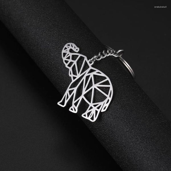 Portachiavi My Shape King Ring Elefante in acciaio inossidabile 316L Portachiavi con animali Ritagliato Ciondolo cavo Portachiavi Regalo per uomo Donna