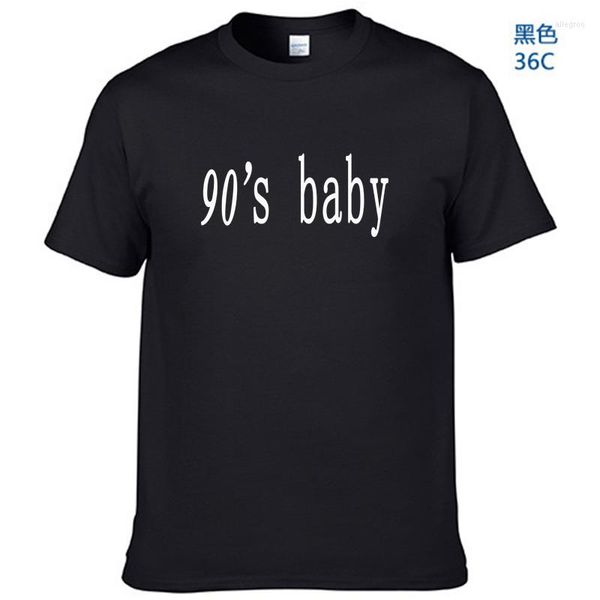 T-shirt da uomo T-shirt da uomo in cotone T-shirt da uomo estiva allentata divertente T-shirt You Print 90's Baby
