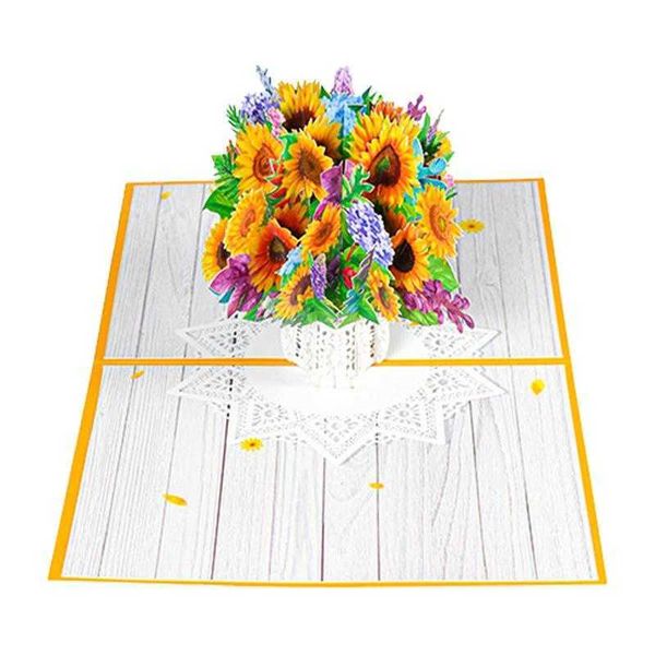 Carte regalo Creativo Bouquet di fiori Festa della mamma 3D Biglietto di auguri tridimensionale Festa della mamma Biglietto di benedizione universale Z0310
