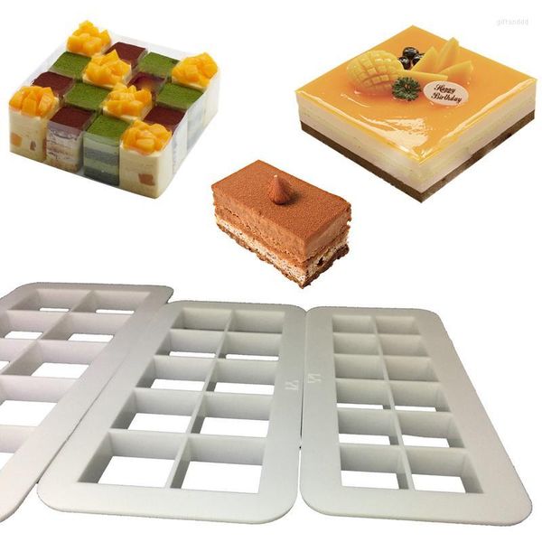 Backformen, 3 Größen, quadratische Keksausstecher, Kuchendekoration, Ausstechformen-Set, geometrisches Multicutter-Fondant