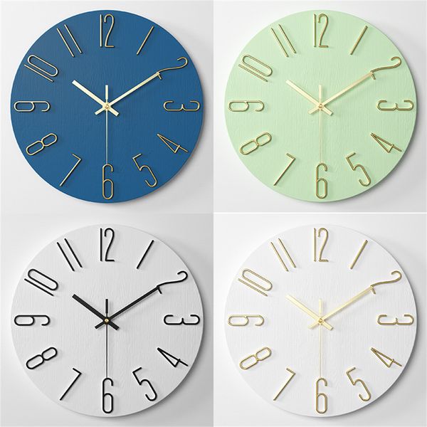 Orologi da parete Decorativo Plastica Oro Numero grande Orologio da parete 30cm Blu Caffè Bianco Nero Verde Decorazione Cucina Design moderno Appeso a parete 230310