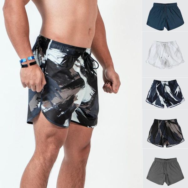 Koşu Şort Camo Men Hızlı Kuru Spor Spor Fitness Jogging Egzersiz Sporları Kısa Pantolon