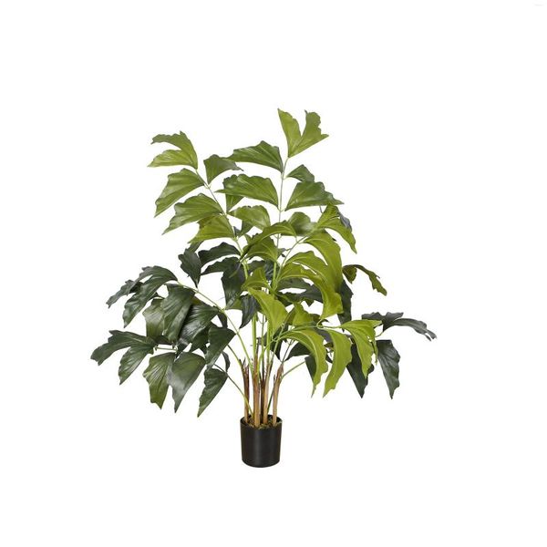 Flores decorativas Árvore artificial de vegetação falsa com maconha de peixe Planta de palmeira casa decoração de jardim interno 80cm