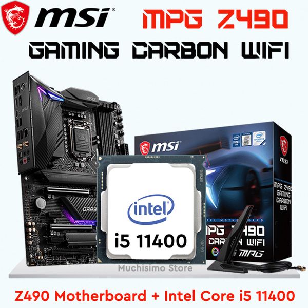 Intel Core i5 11400 Combo 1200 MSI Z490 Gaming i5 11400 Motherboard CPU Combo LGA1200 DDR4 Desktop Intel Z490 Mainboard Kit