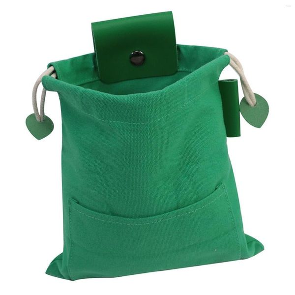 Sacos de armazenamento Bolsa de colheita de vegetais de frutas dobráveis ​​com cinturão de cinto de fivela de fivela de couro para camping beachcombing