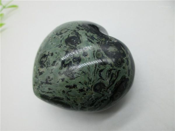 Figurine decorative Campione di minerale curativo per cuore di malachite verde naturale Campione Collezione Madagascar Energy Reiki 367gg