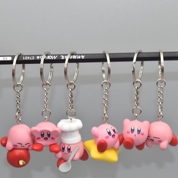 Anime Manga Kirby Anime Games Schlüsselbund Anhänger Kawaii Cartoon Pink Kirby Waddle Dee Doo Action Figur Mini Dolls Spielzeug für Kinder Geburtstag 230309