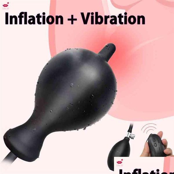 Altri articoli per massaggi Plug anale gonfiabile a 10 velocità Dilatatore vibratore Prostata Masr Gonfiare Big Buff Dildo Giocattoli per uomini Donne Gay Drop Dhwrc