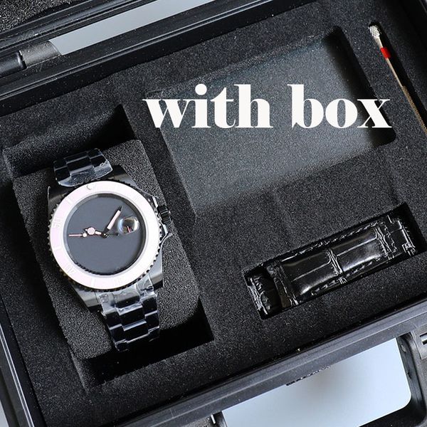 Assista Mens Assista Black Watch With Box Movimento mecânico automático Relógios