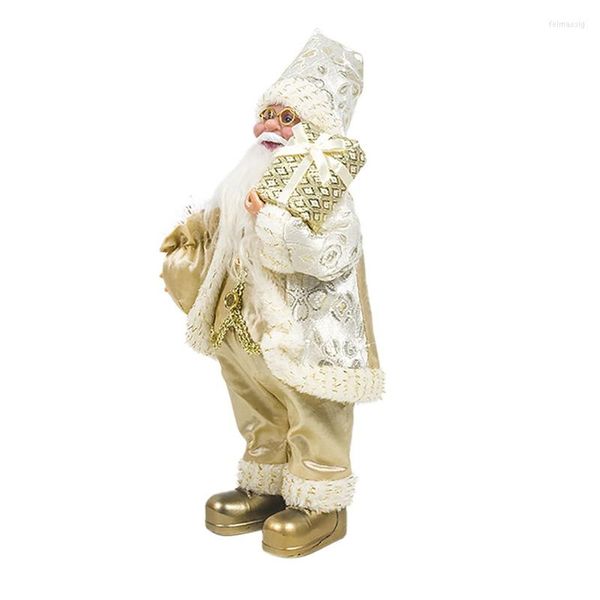 Decorazioni natalizie Bambole Babbo Natale Giocattoli Figurine di Natale Regalo per bambini Ornamento per albero rosso Oro