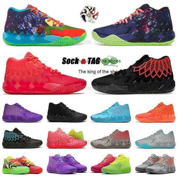 2023 Scarpe Lamelo NUOVE scarpe da basket lamelo ball la melo 2022 nuova moda uomo mb 01 mb1 mlamelos Rick e Morty verde rosso metallizzato oro Scarpe Lamelo