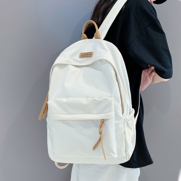 Schultaschen Männer Frauen Harajuku Schulrucksack Weiblich Männlich Coole wasserdichte Reisetasche Mädchen Junge Einfarbiger Rucksack Damen Studententaschen Niedlich 230309