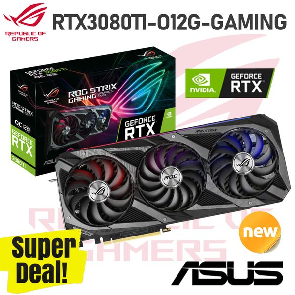 ASUS GDDR6X Графическая карта TUF ROG Strix RTX3080TI O12G Gaming 384BIT RTX3080TI 12 ГБ видеокарты Desktop Desktop Поддержка GPU AMD Intel New