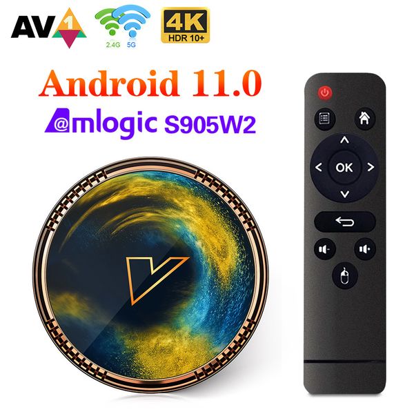 X2 Android 11 Smart TV Box Amlogic S905W2 4G 64GB Поддержка 4K 60FPS AV1 WiFi BT TVBox Media Player Set Top Box