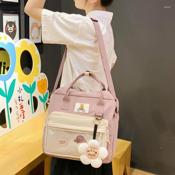 Borse da sera Borsa a tracolla a forma di orso carino Borsa da donna alla moda per adolescenti Ragazza con ciondolo a forma di fiore dolce Zaino da zaino per studenti di scuola trasparente