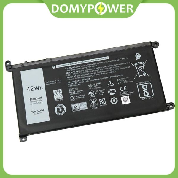 Батарея для планшетных ПК 51 кд7 батарея для ноутбука для Dell Chromebook Latitude 11 3180 3181 3189 Y07HK FY8XM