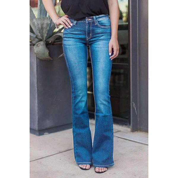 Jeans feminino Mulher Moda Moda Slim High Colo