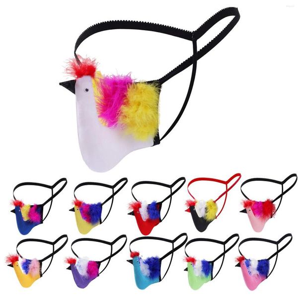 Underpants Lustige große Bird Bird Chicken Penis Beutel Tanga Gay Sexy sexy G-String 3D Tier Pelzung Unterwäsche Erotischer Mann T-Back Tanga für Partygeschenk