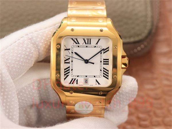 Scatola originale OROLOGIO impermeabile xl 40mm oro rosa movimento Fashion Square Orologio meccanico (automatico) da uomo con zaffiro