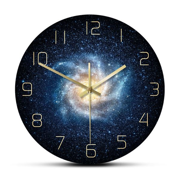 Orologi da parete Galaxy Spazio esterno Orologio da parete per soggiorno Orologio silenzioso Nebulosa Stelle Wall Art Universo astratto Home Decor Astronomia Regali 230310