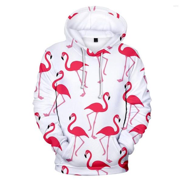 Felpe con cappuccio da uomo Flamingo Girocollo Felpa Fashion Trend Style 3D Poliestere Materiale unisex