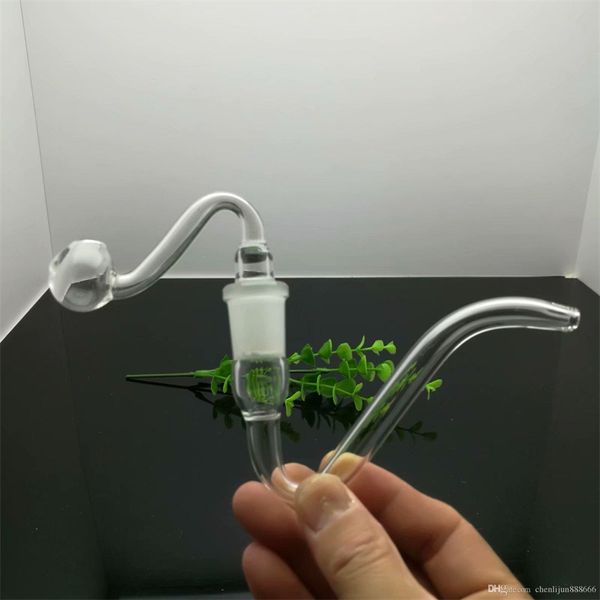 Tubos de fumantes Novo bico de vidro curvo conjunto de caldeiras de vidro Bongus Bongs Burner Oil Glass