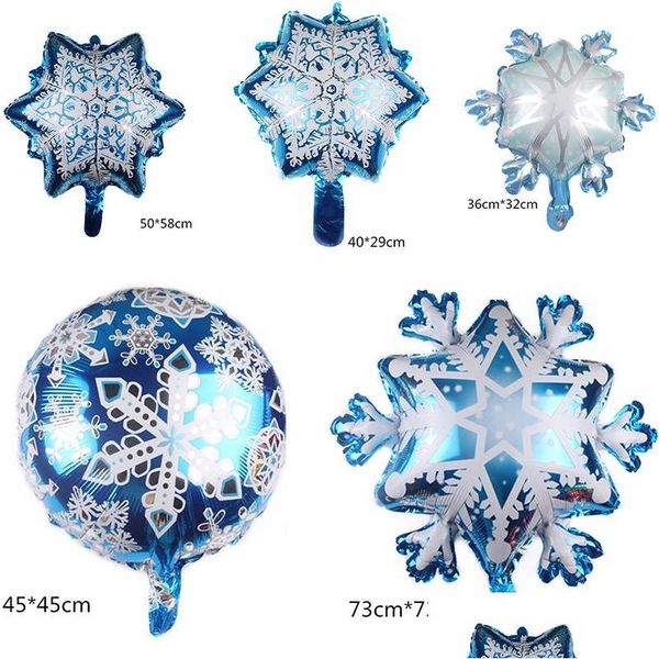Balões de festa Snowflake Aluminium Foil de Natal Decoração de inverno Súava