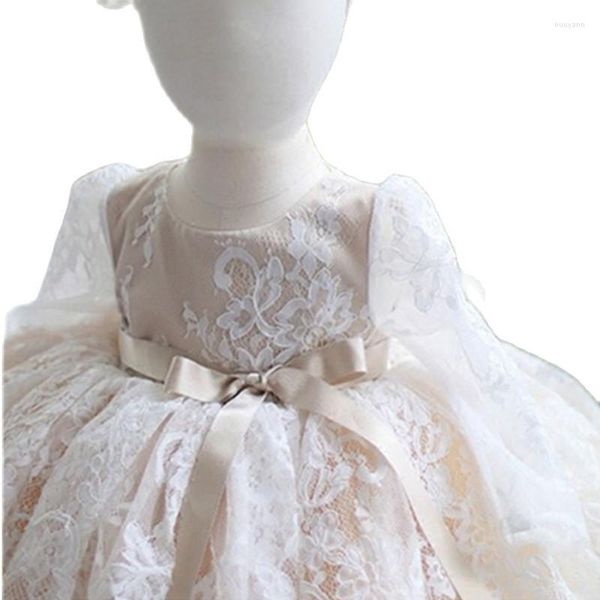 Abiti da ragazza Lovey Holy Lace Princess Flower Ball Gown Abito da prima comunione per ragazze Abiti da spettacolo per bambini in tulle senza maniche