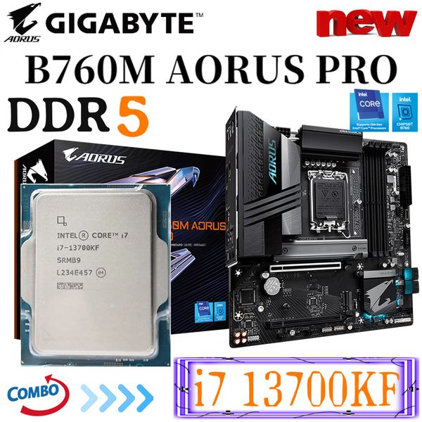 Gigabyte B760m Aorus Pro LGA1700 Anakart Intel Core 13th I7 13700KF CPU KIT Destek DDR5 128GB 7600 (O.C.) MHZ MADELİK YENİ