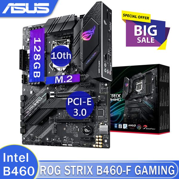 LGA 1200 Asus Rog Strix B460-F Gaming Motherboard Поддержка Intel 10th Gen DDR4 128GB M.2 Настольный компьютер Intel B460 Placa-Me 1200 ATX