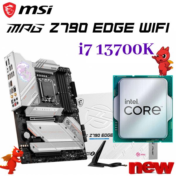 MSI MPG Z790 EDGE WIFI LGA 1700 Scheda Madre Intel i7 13700K CPU Set Combo Supporto DDR5 7200 MHz 128 GB PCI-E 5.0 Scheda Madre Nuovo