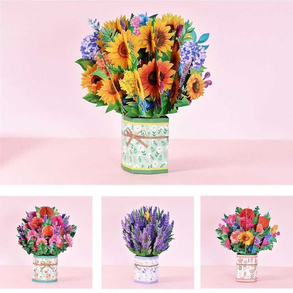 Geschenkkarten, kreativ für Mutter, Frau, DIY Basteln, Pop-up-Grußkarten, Blumenstrauß, Blumen, Grußkarte, Muttertagskarten, Papierblumen, Z0310