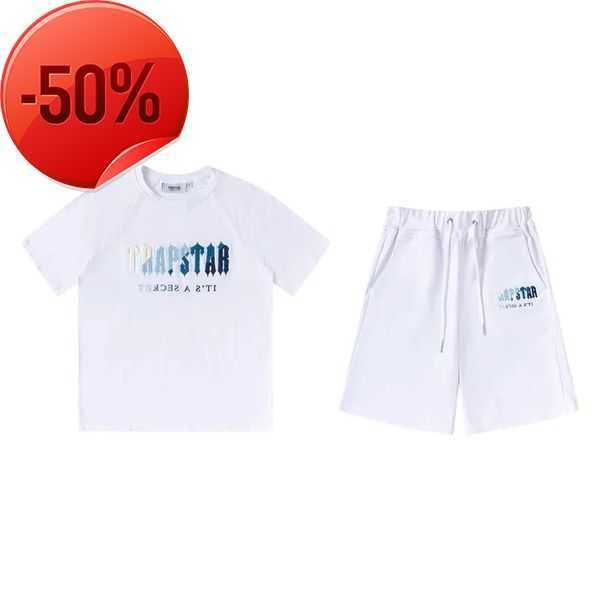 Erkek T-Shirt t Gömlek Pamuklu Giysiler Kısa Set Yaz Erkekler Trapstar Londra Shooters Kadınlar Işlemeli Alt Eşofman Giyimdxzm