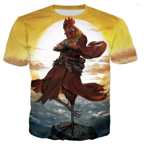 Camisetas masculinas 2023 Animal Chicken Men/Women Moda Cool 3D T-shirts T-shirts casual Harajuku Tshirt