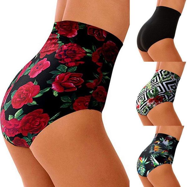 Roupas de banho feminina 2xl High Swimsuits Floral Sexy Bikini Bottoms Mulheres Summer Bathing Sport Sport Beach Briefs elásticos de natação 2023