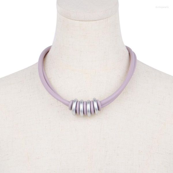 Choker Punk-Stil, mehrschichtige Ketten-Halskette, trendiger Metall-Kreis-Anhänger, schicke Damen-Kleidung, Dekoration, Boho-Schmuck