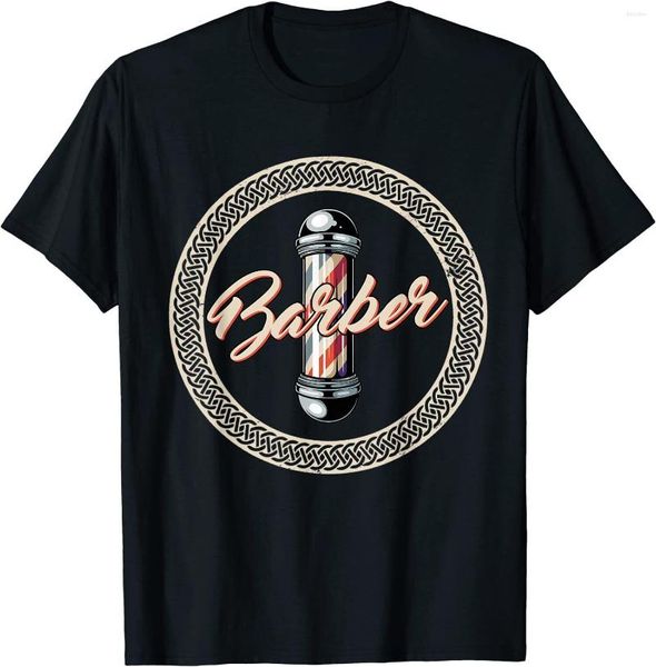 Erkek Tişörtleri Vintage Berber Kutup Dükkanı Kesme Hip Hop Pamuk Gömlek Erkekler Günlük Kısa Kollu Tees Üstler Damla