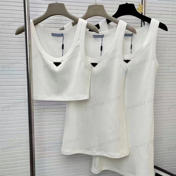 Regata Colete Coleção Feminina Colete Saia Vestido Longo Médio Curto Designers Carta Triângulo Sem Mangas Blusa Tops Qualidade