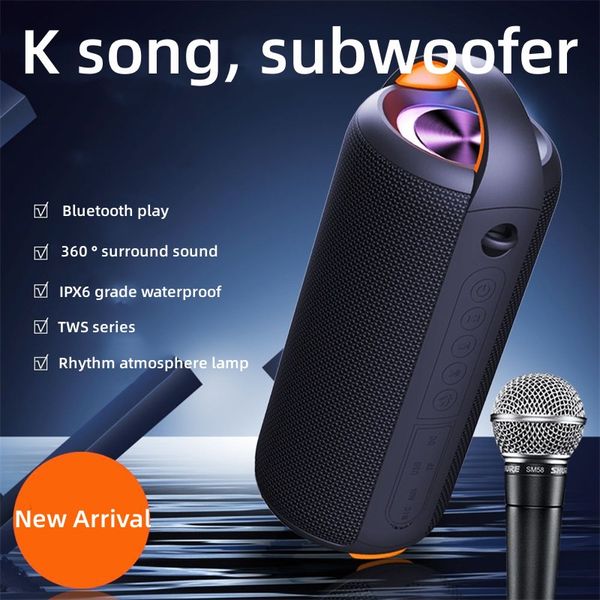 Nuovo subwoofer per altoparlante Bluetooth wireless esterno ipx6 impermeabile per uso domestico KTV scheda di grande volume con stereo portatile con cinturino