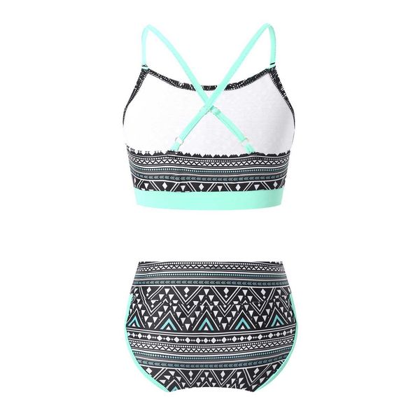 Einteilige Kinder-Badeanzüge, modische Sommer-Badebekleidung, geometrische Muster, Badeanzug für Kinder, zweiteiliges Bikini-Set zum Schwimmen für kleine Mädchen