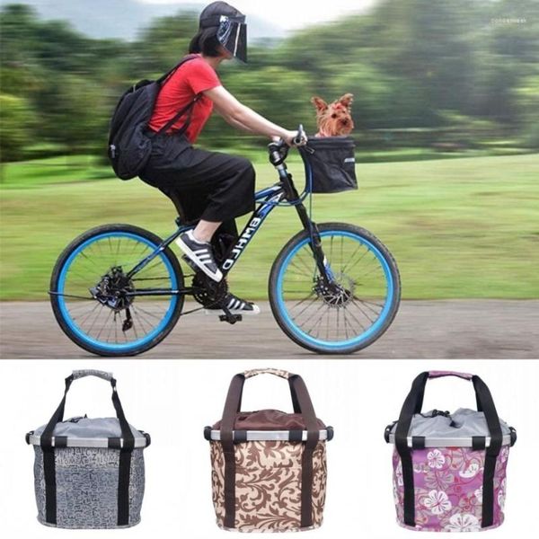 Coprisedili per auto per cani Bicicletta pieghevole Cestino per animali domestici Manubrio Borsa anteriore Scatola Portagatti Ciclismo Tubo superiore Telaio Accessori per biciclette