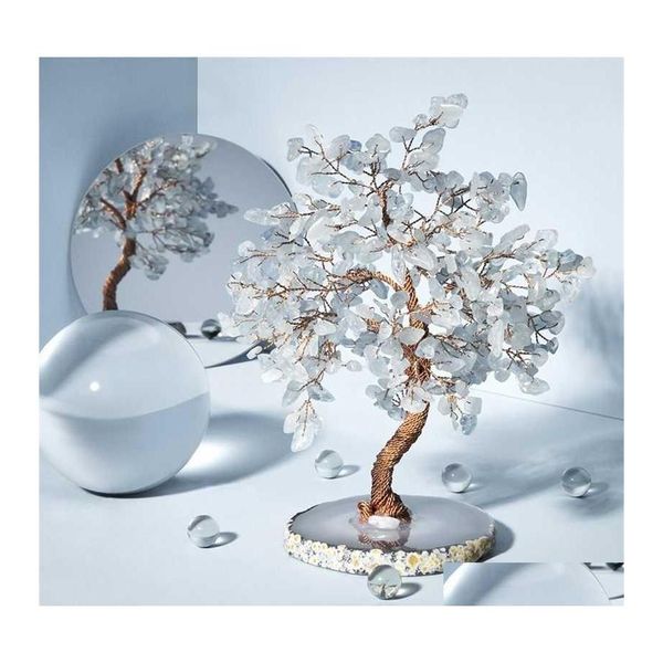 Objetos decorativos Figuras Hailao Cristal Natural Bonsai Money Tree Lucky Feng Shui para Decoração de mesa Decoração em casa 211101 Drop D DHZVP