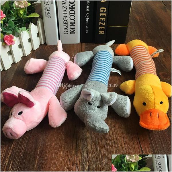 Brinquedos de cachorro CHEWS PLUSH Toy Pet Puppy Sound Chew Squeaker Squeaky Pig Pato de elefante Presente Droga Droga Droga de Home Garden Supplies Dh51y