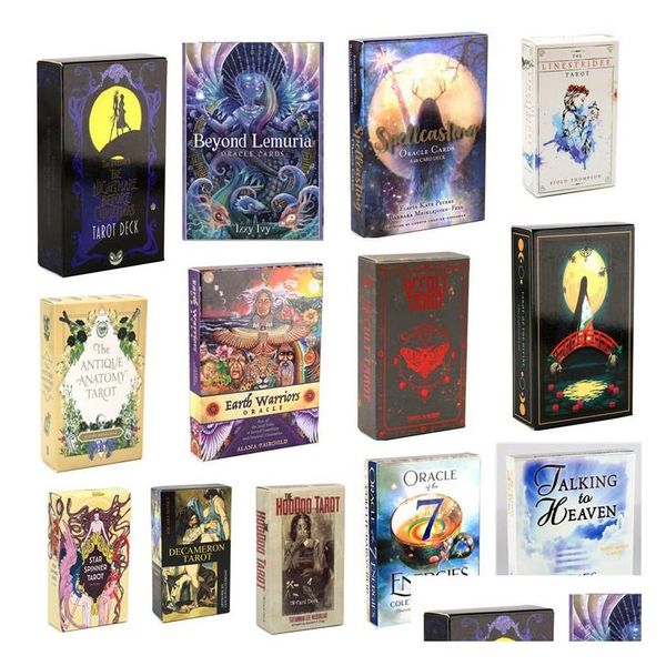 Giochi di carte Un sacco di stili Tarocchi Gioco Witch Rider Smith Waite Shadowscapes Wild Tarot Deck Board Carte con scatola colorata Vers inglese Dhuew