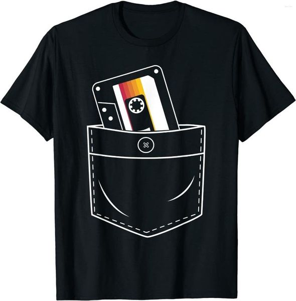 Männer T Shirts Retro Vintage Tasche Lustige 80er Jahre Musik Reine Baumwolle Hemd Männer Casual Kurzarm Tees Tops drop