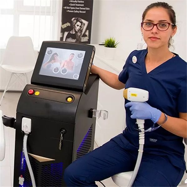 Máquina a laser Opt IPL IPL Laser Diodo Equipamento de remoção de cabelo 808nm 755nm 1064nm para o Salon Diodo Laser Machine Tratamento Dolor