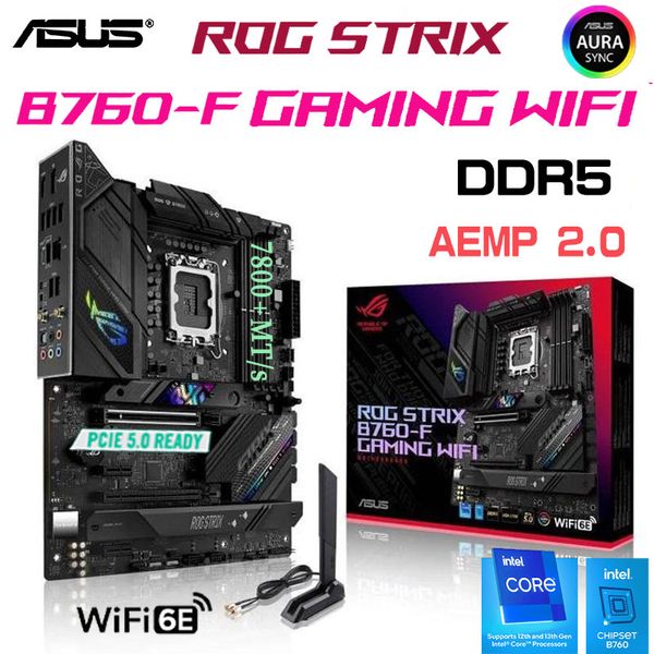 ASUS ROG STRIX B760-F GAMING WIFI DDR5 Motherboard Unterstützung Intel 12. 13. Generation CPU M.2 128 GB LGA 1700 Intel B760 ATX Placa Mae